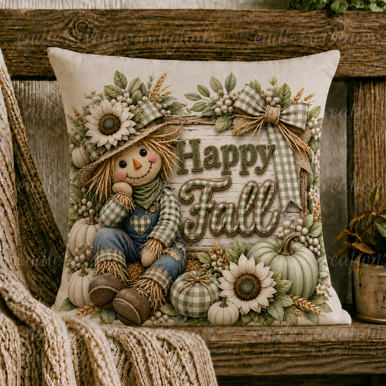 GREEN FALL SCARECROW TRANSPARENCY