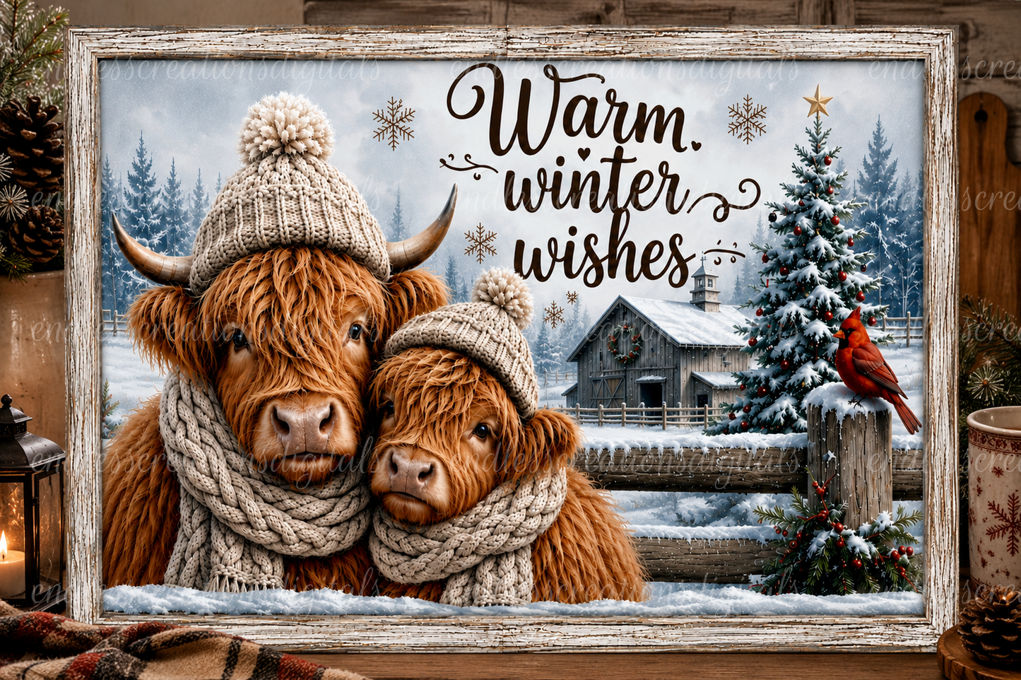 WINTER HIGHLAND COWS BUNDLE OF 4