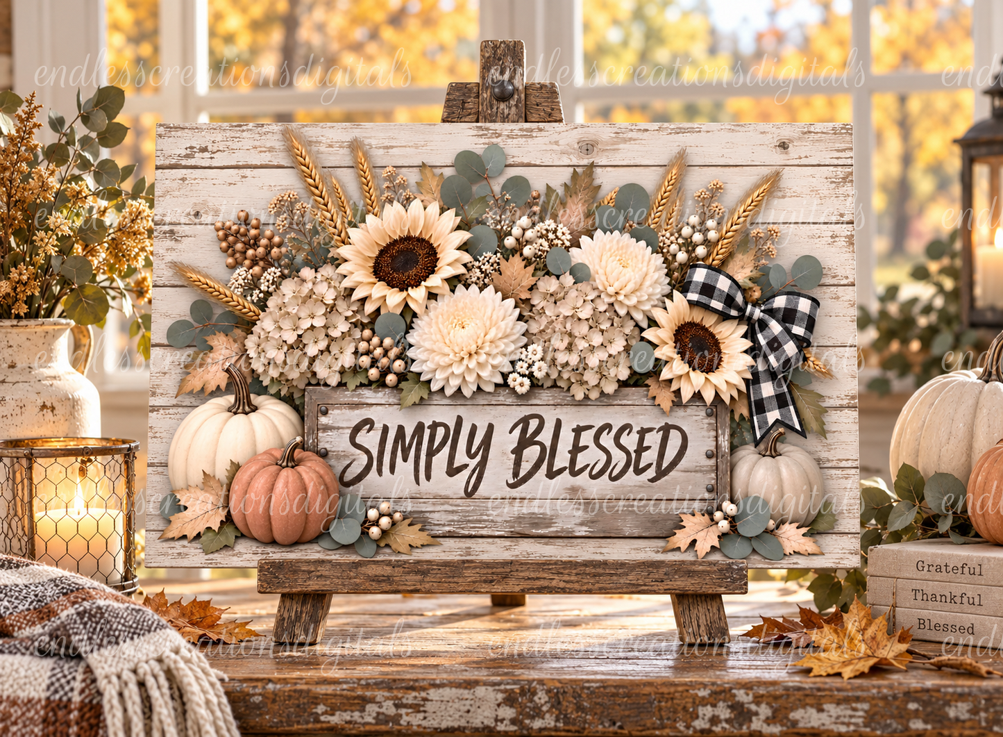 SIMPLY BLESSED CUTTING BOARD/SLATE DESIGN