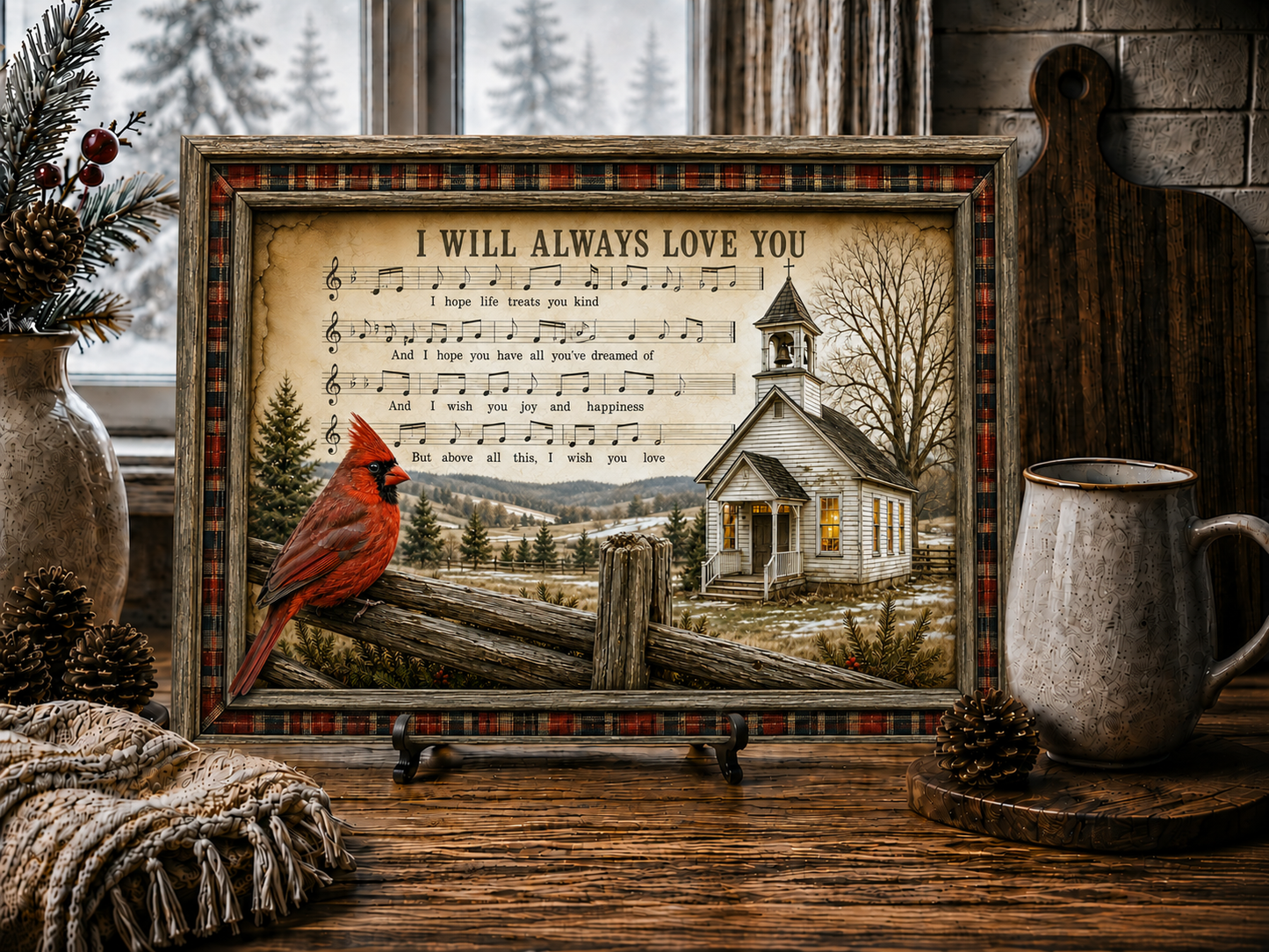 WILL ALWAYS LOVE YOU CUTTING BOARD/SLATE DESIGN