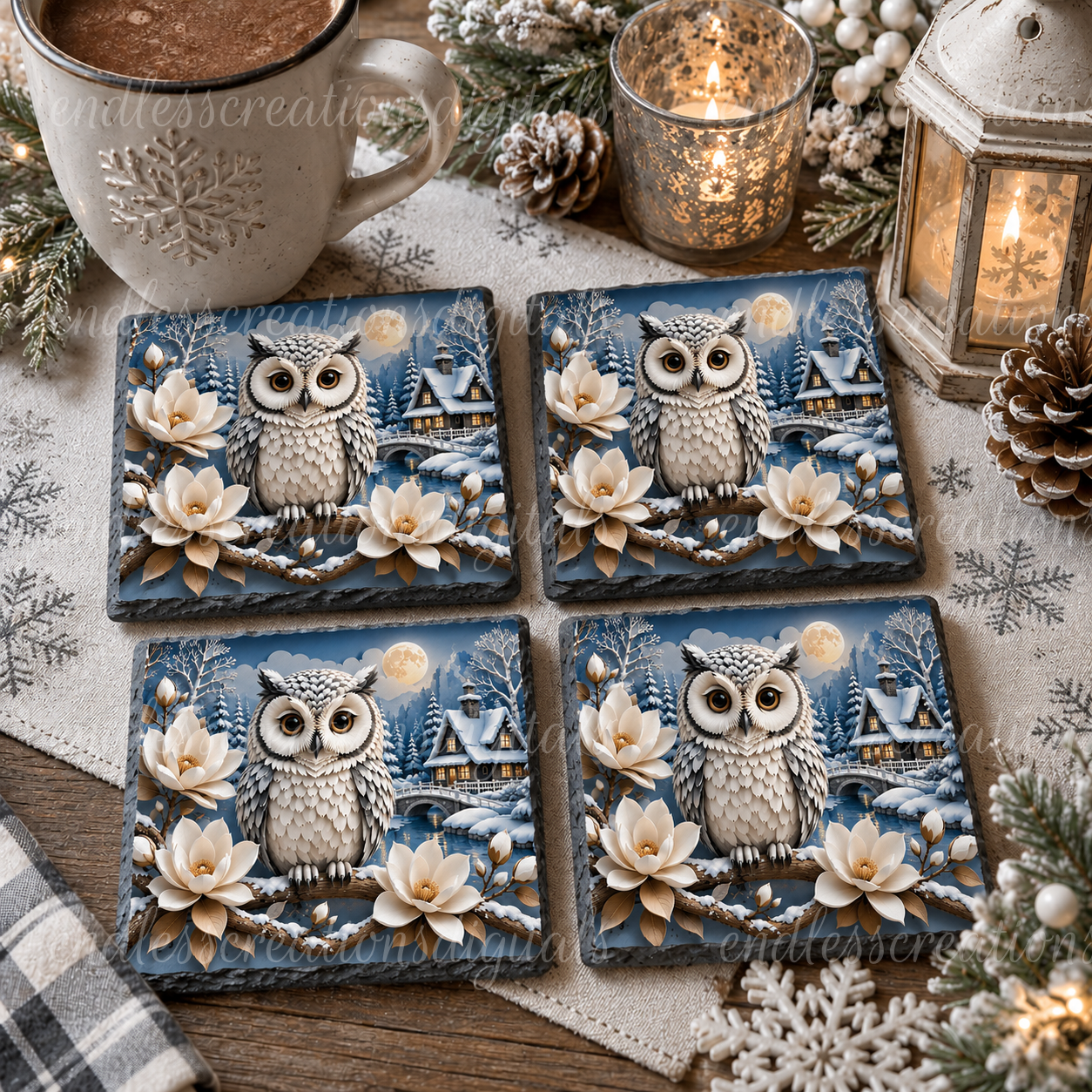 WINTER OWL BUNDLE OF 4