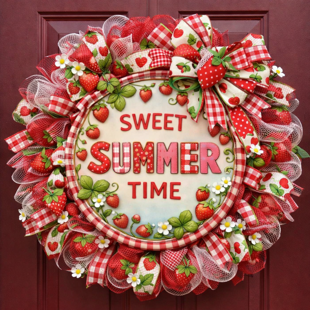 SWEET SUMMERTIME STRAWBERRY ROUND/CLOCK DESIGN