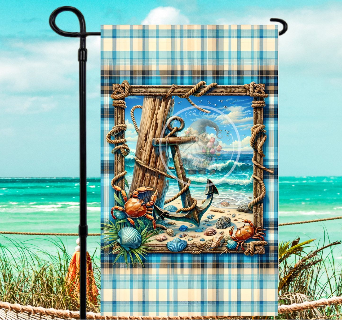 TROPICAL NAUTICAL GARDEN FLAG
