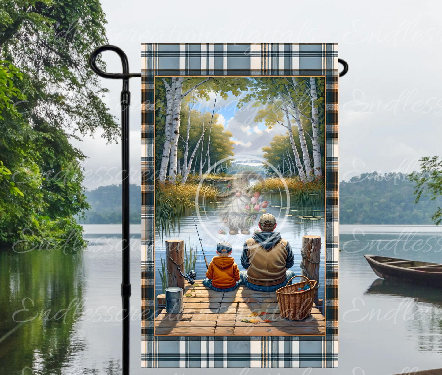 MAKING MEMORIES FISHING GARDEN FLAG