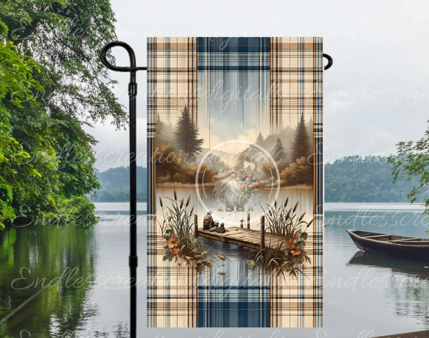 MAKING MEMORIES FISHING GARDEN FLAG