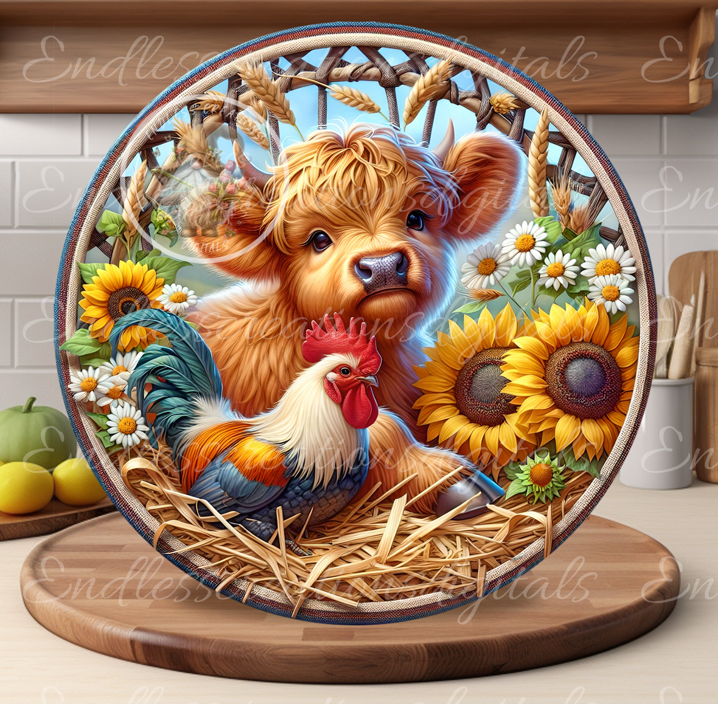 SUMMER ROOSTER/HIGHLAND COW