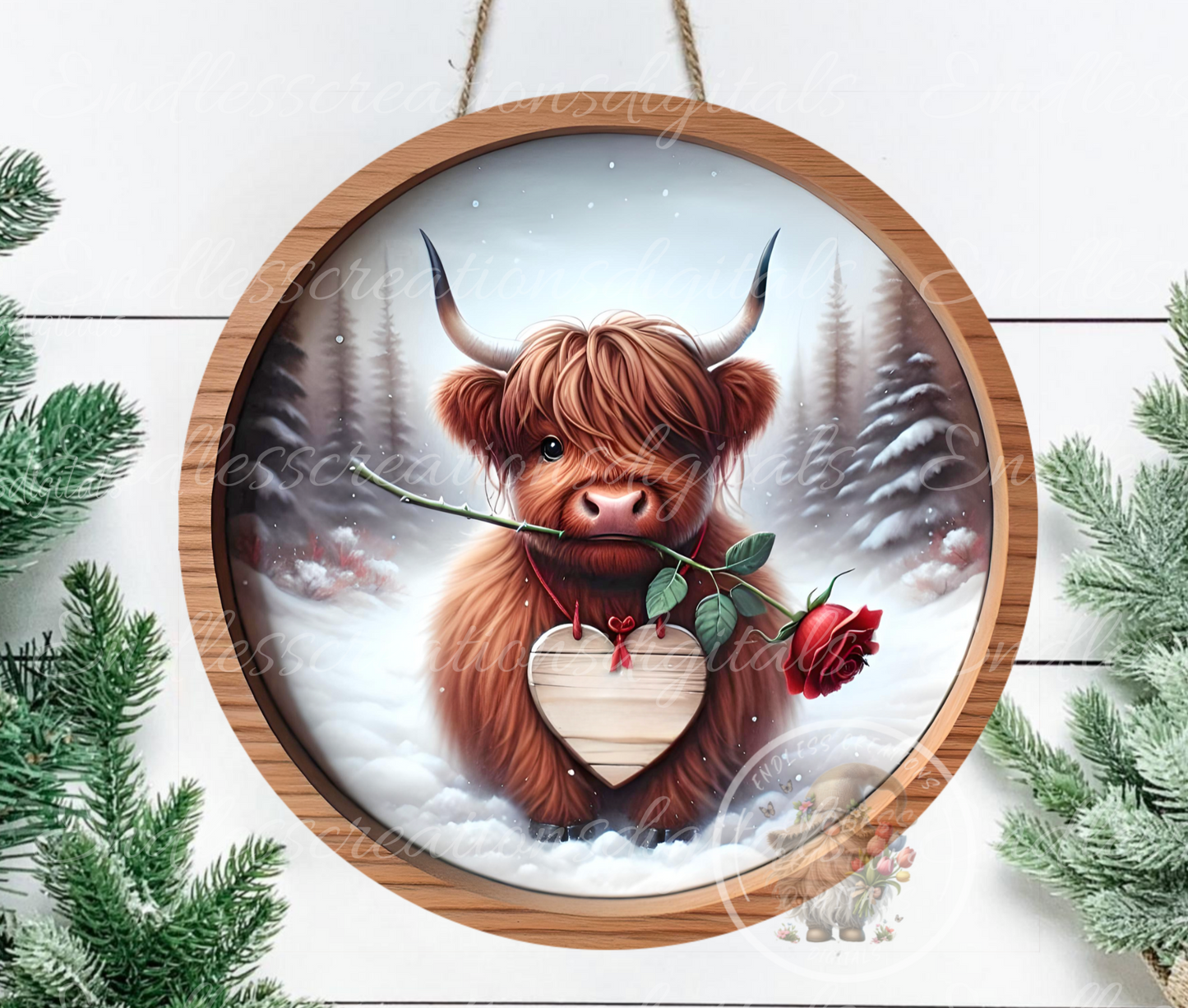 BE MY VALENTINES HIGHLAND COW