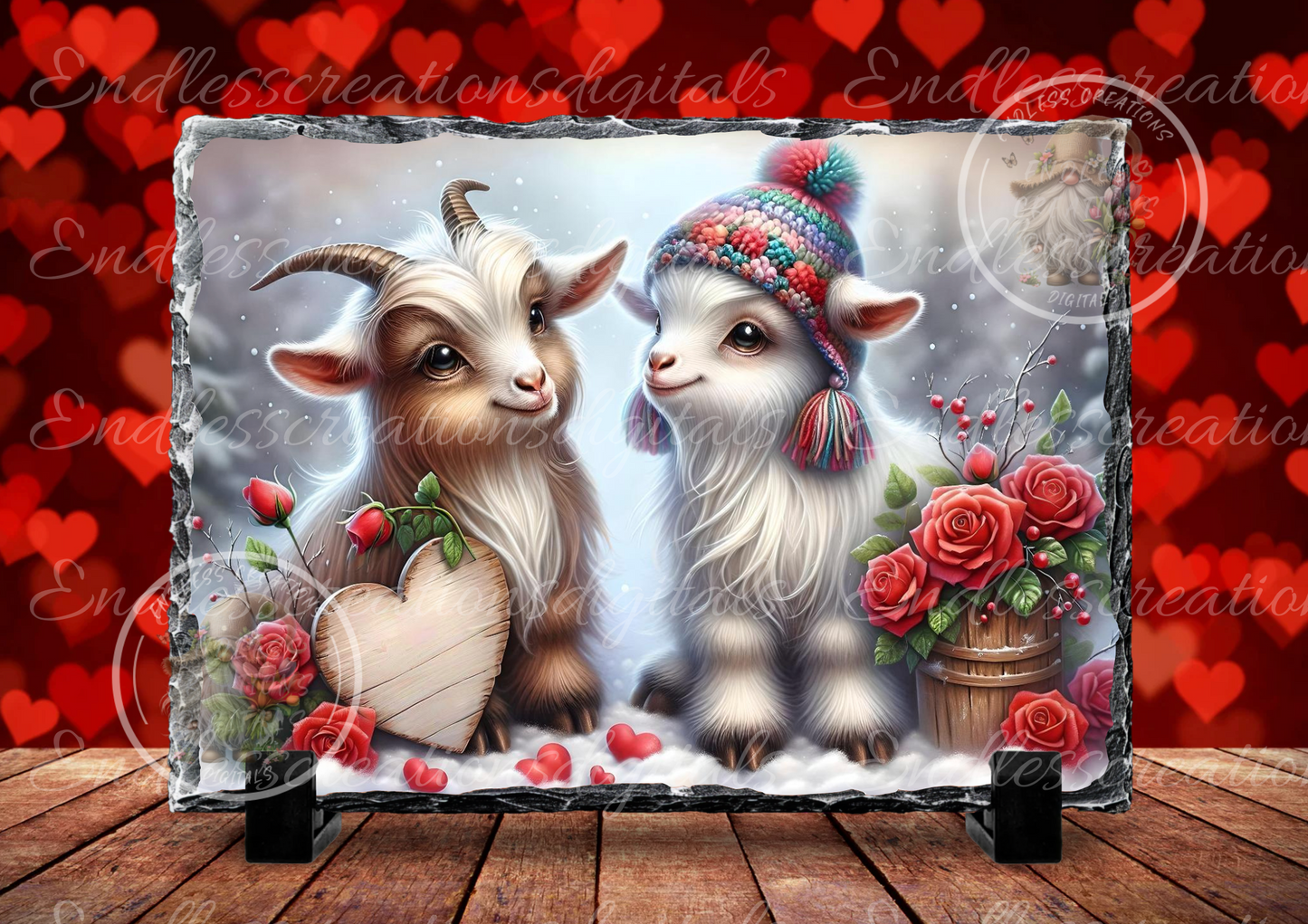 VALENTINES GOATS RECTANGLE/TINS