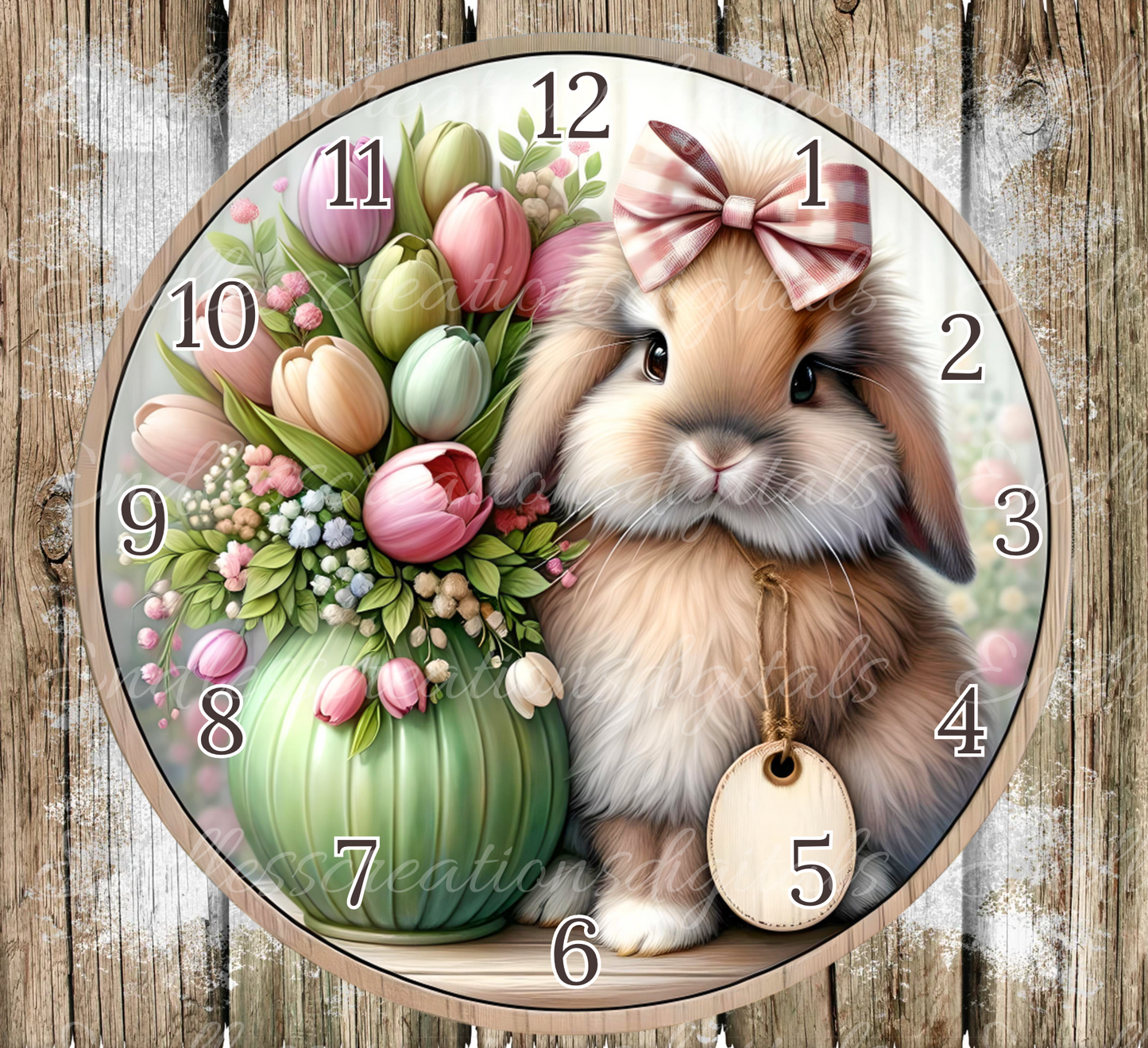 HAPPY EASTER BUNNY CLOCK DESIGN