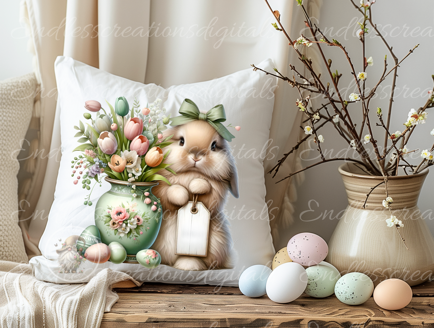 6 ADORABLE BLANK EASTER TRANSPARENCIES