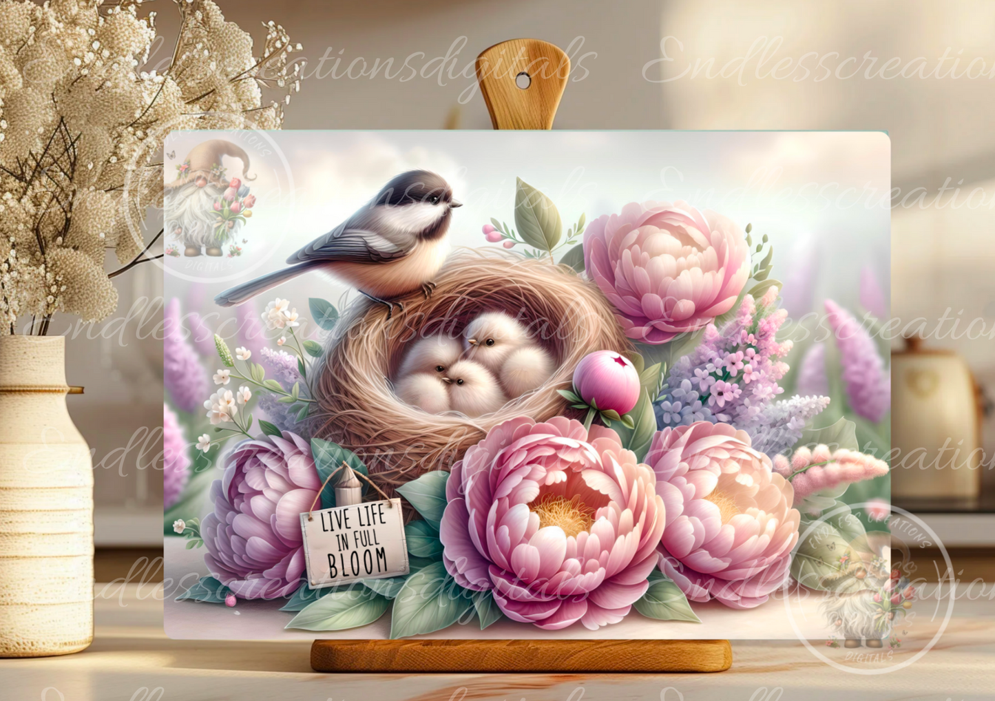 SPRING BLOOMS AND BABIES RECTANGLE