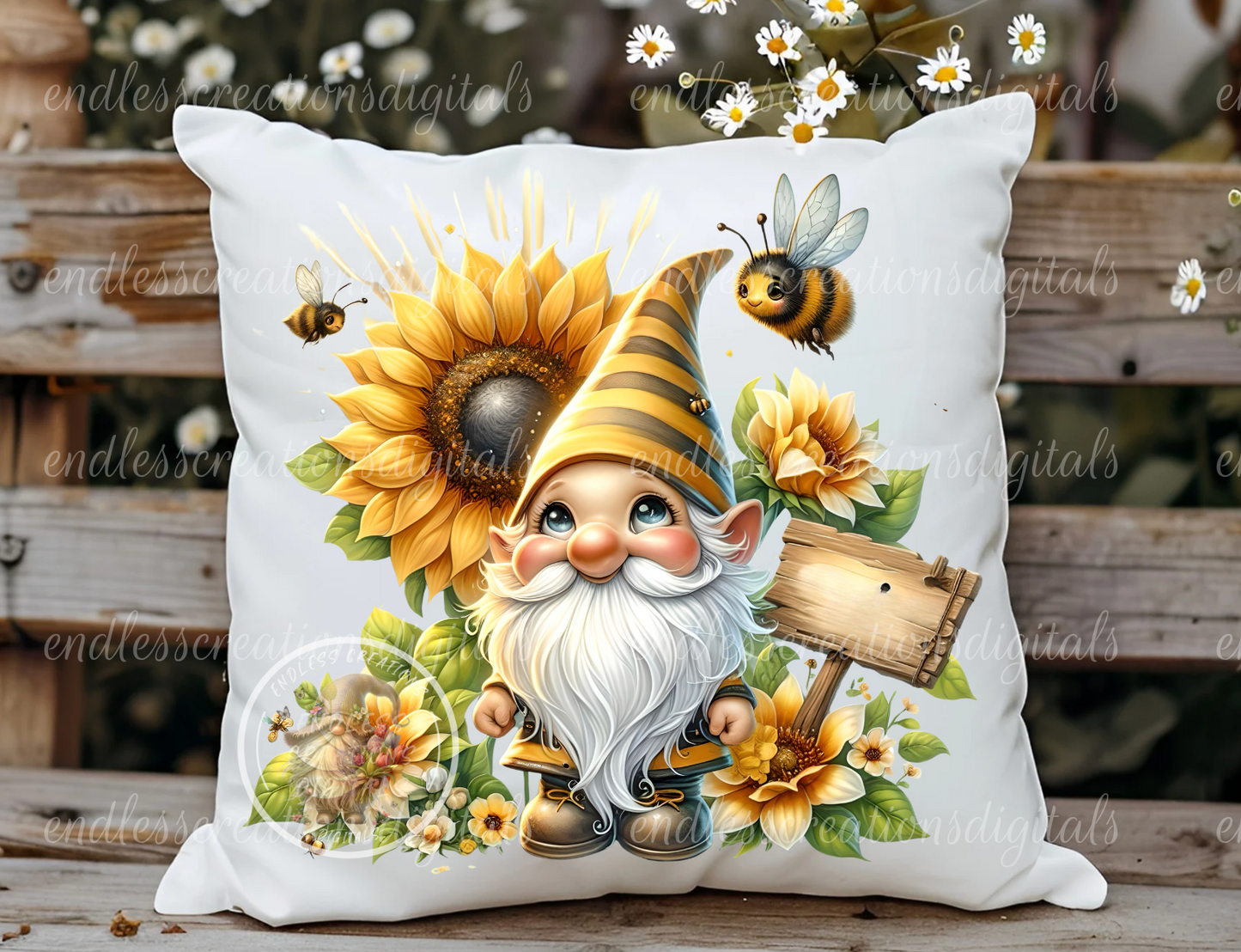 FLORAL BEE GNOME TRANSPARENCIES