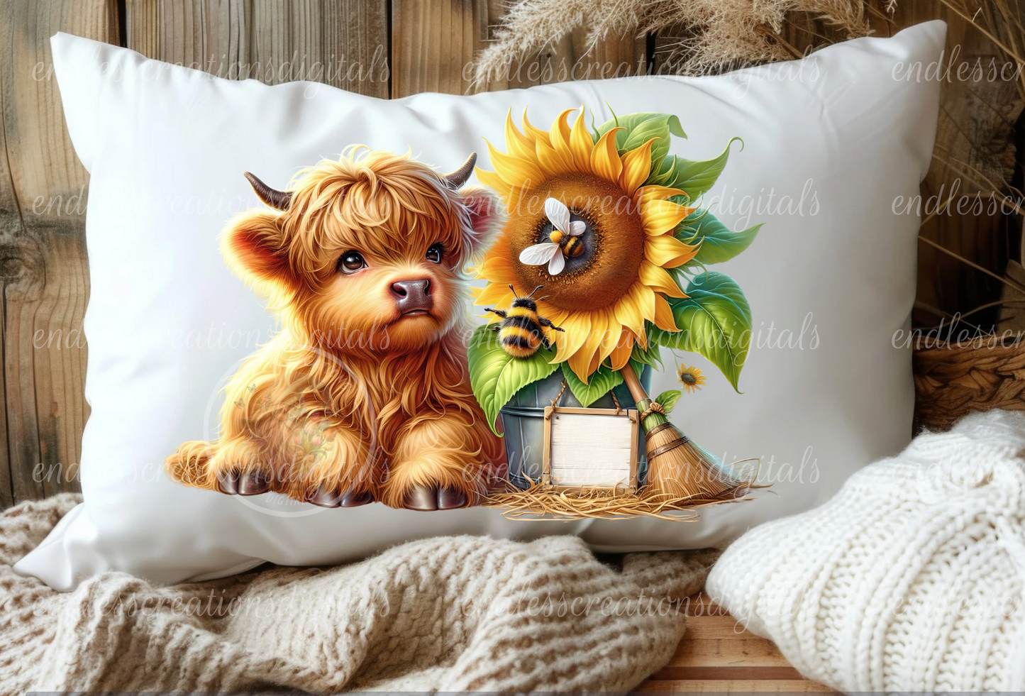 SUNFLOWER HIGHLAND COW TRANSPARENCIES