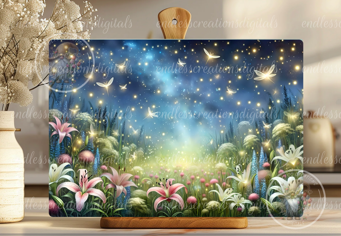 SUMMER STARRY NIGHT WITH FIREFLIES