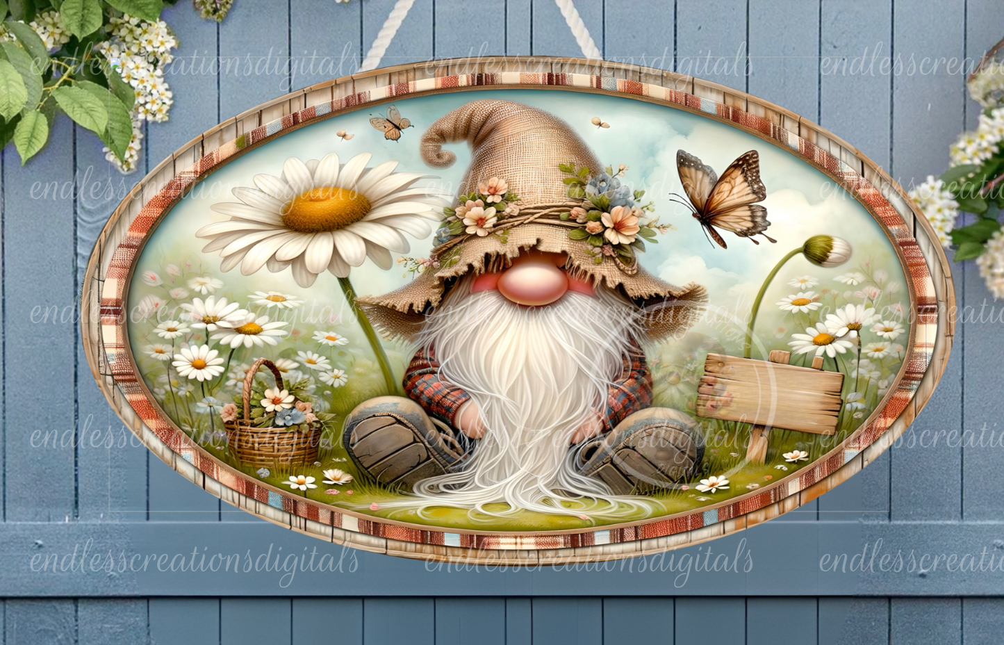 HELLO SUNSHINE SPRING GNOME OVAL DIGITAL