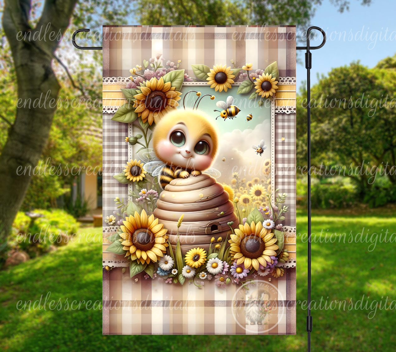 HONEY BEE WELCOME GARDEN FLAG