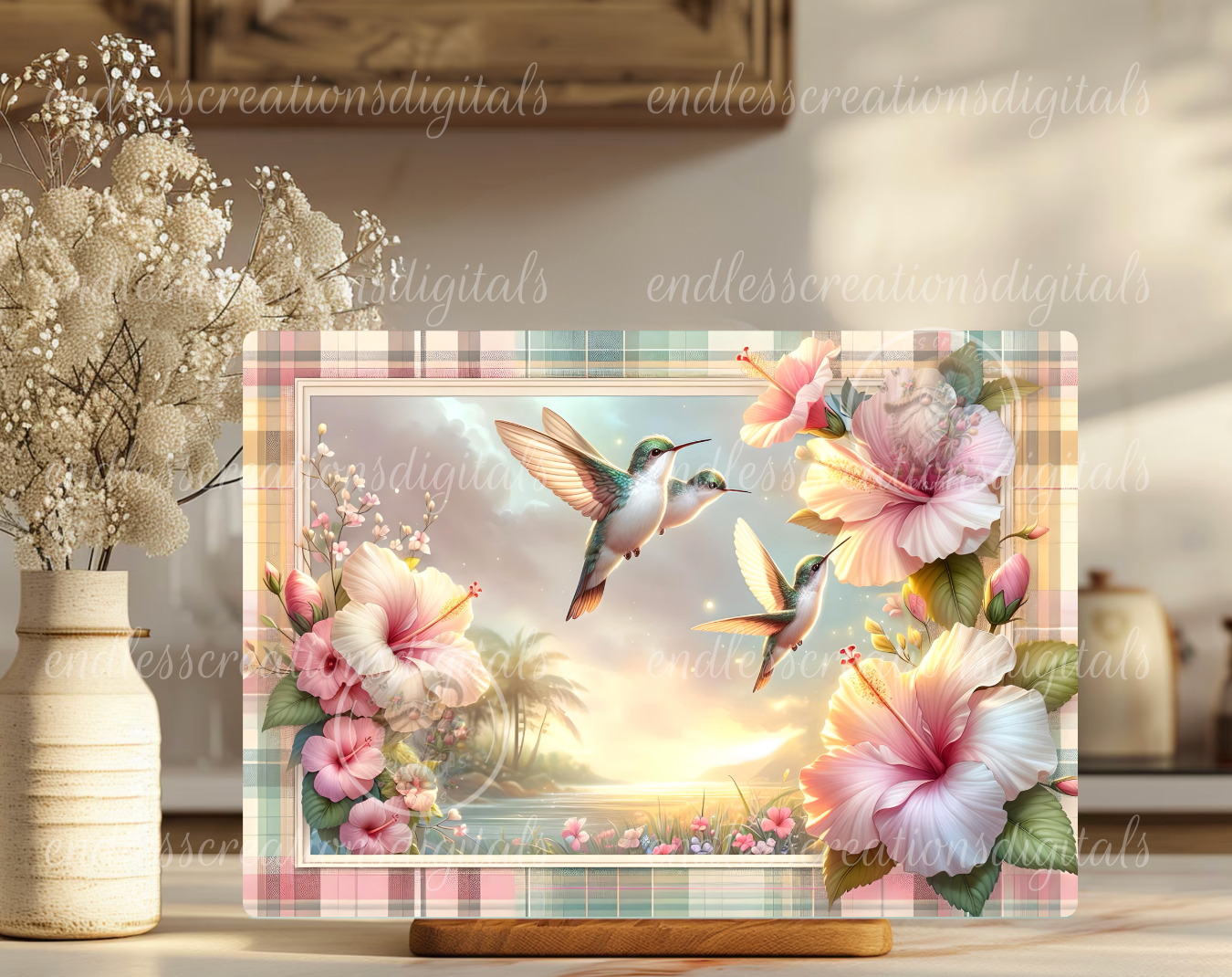 TROPICAL HUMMINGBIRD SUMMER RECTANGLE
