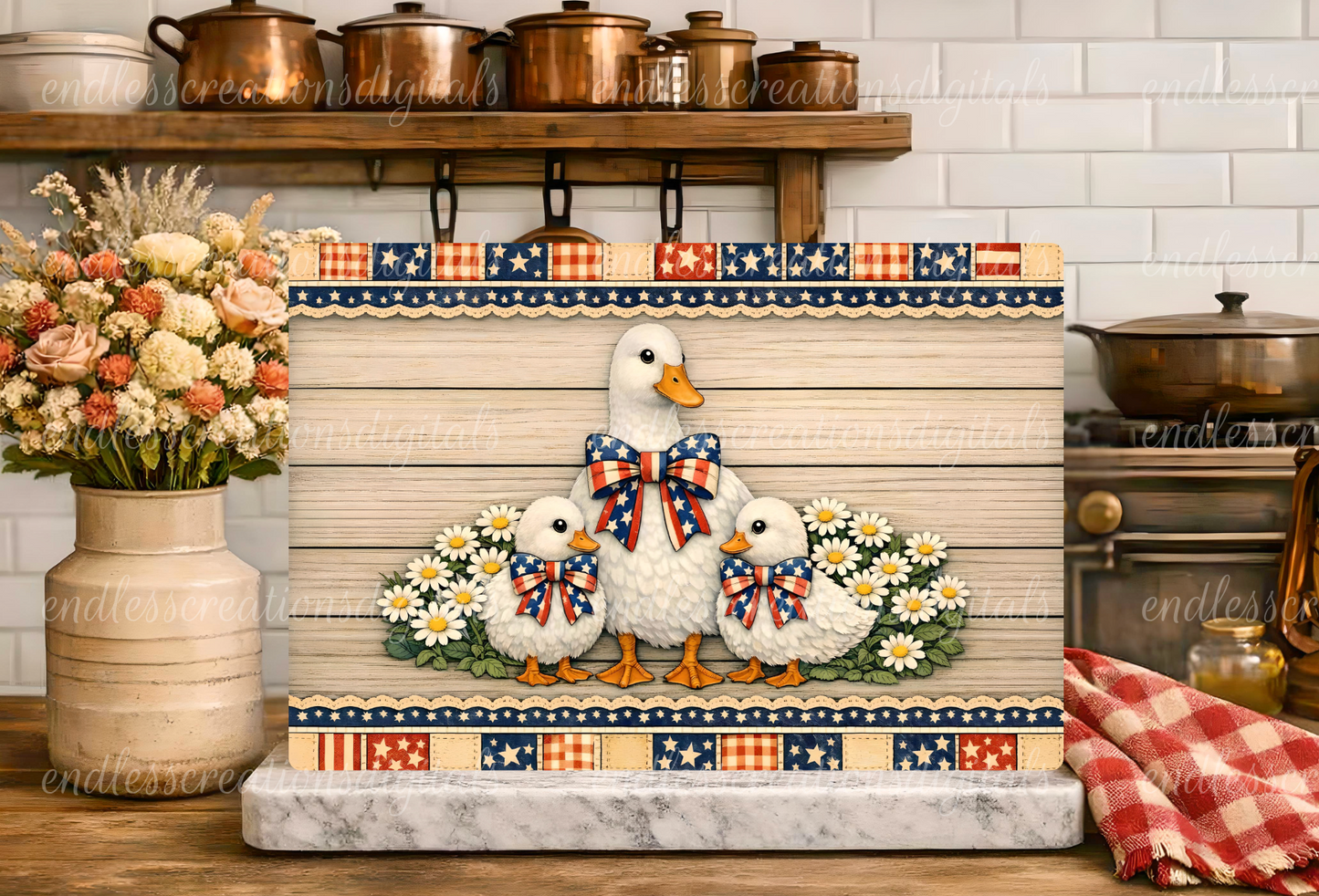 PATRIOTIC VINTAGE GOOSE RECTANGLE