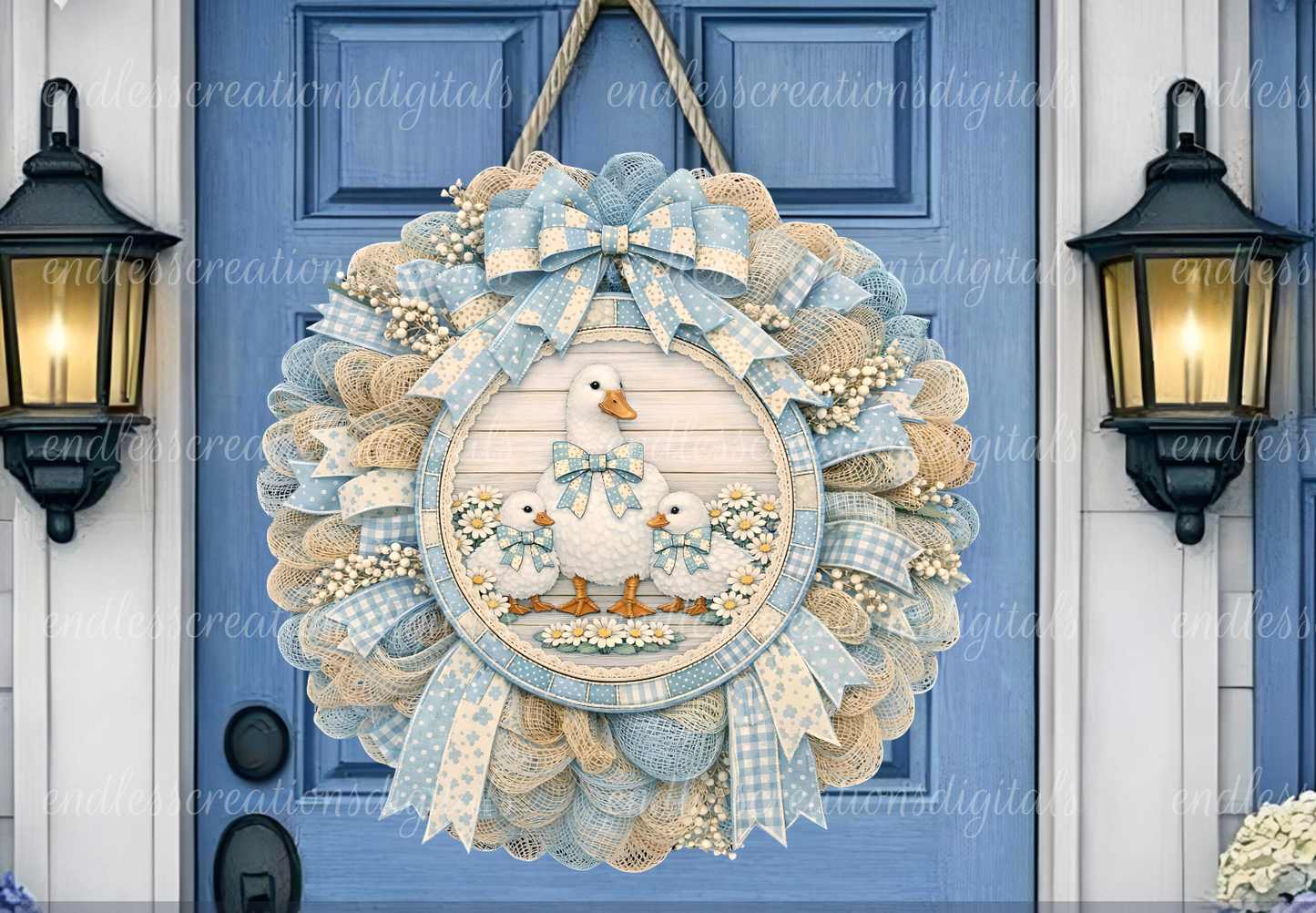 VINTAGE BLUE GOOSE ROUND/CLOCK DESIGN