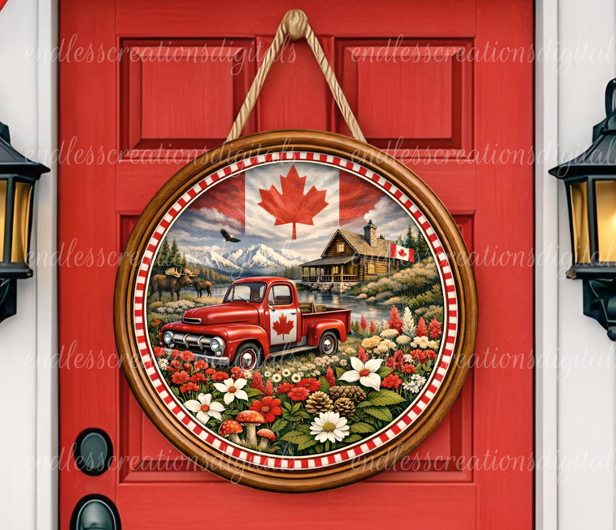 CANADA VINTAGE TRUCK ROUND AND CLOCK DESIGN
