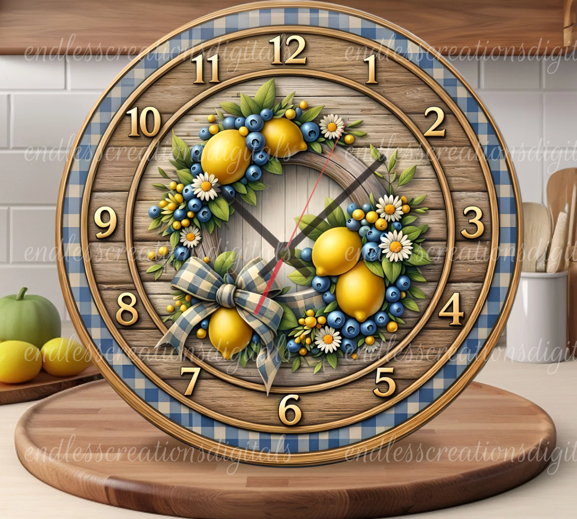 FLORAL FRUIT ROUND/CLOCK DESIGN BUNDLE OF 3