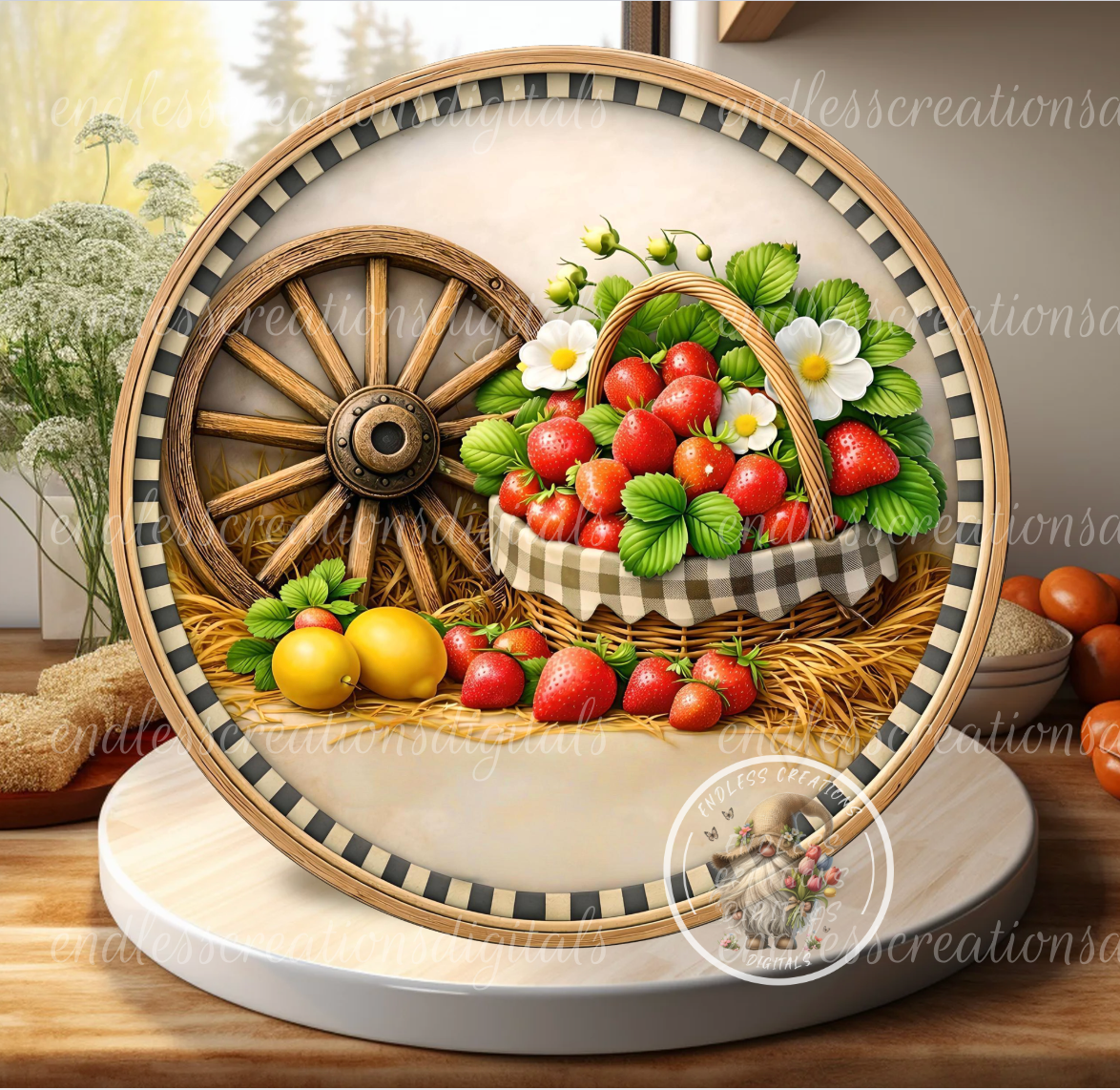 SUMMER LEMON STRAWBERRY ROUND/CLOCK DESIGN BUNDLE OF 3