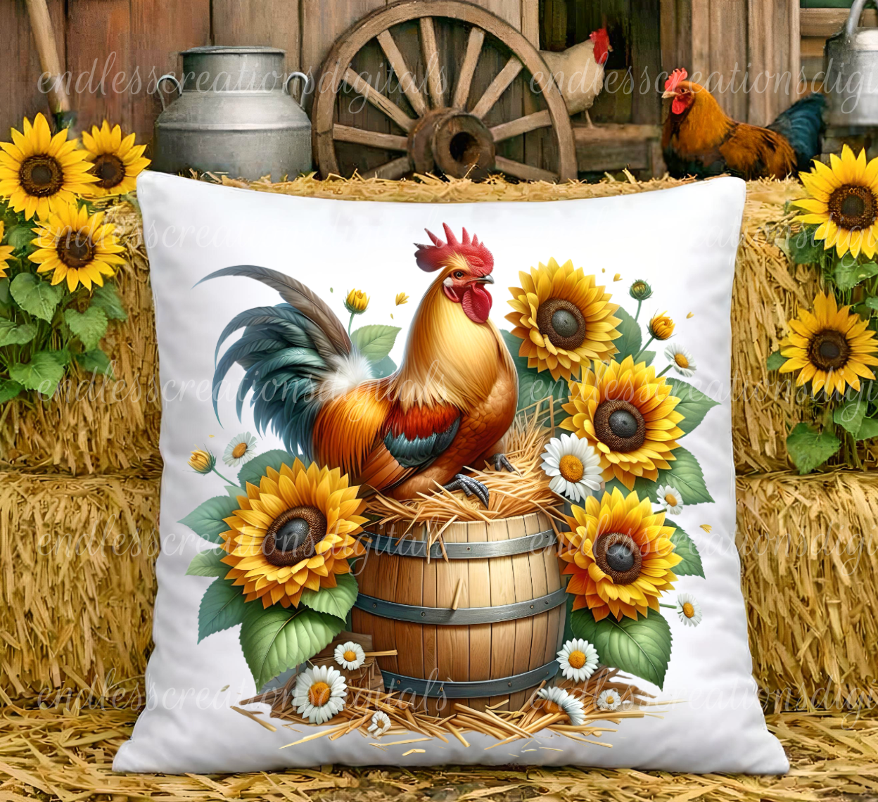 SUNFLOWER ROOSTER BUNDLE OF 4 TRANSPARENCIES