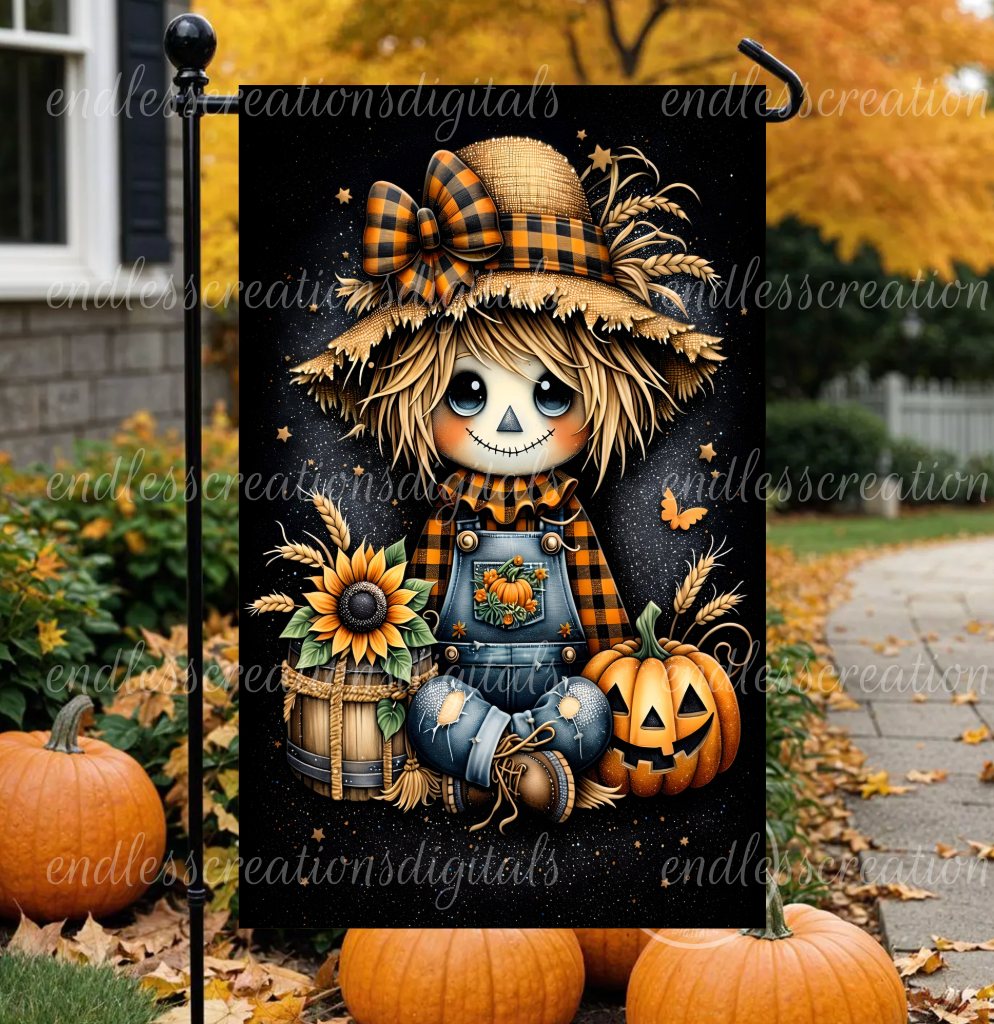 FALL WELCOME SCARECROW GARDEN FLAG
