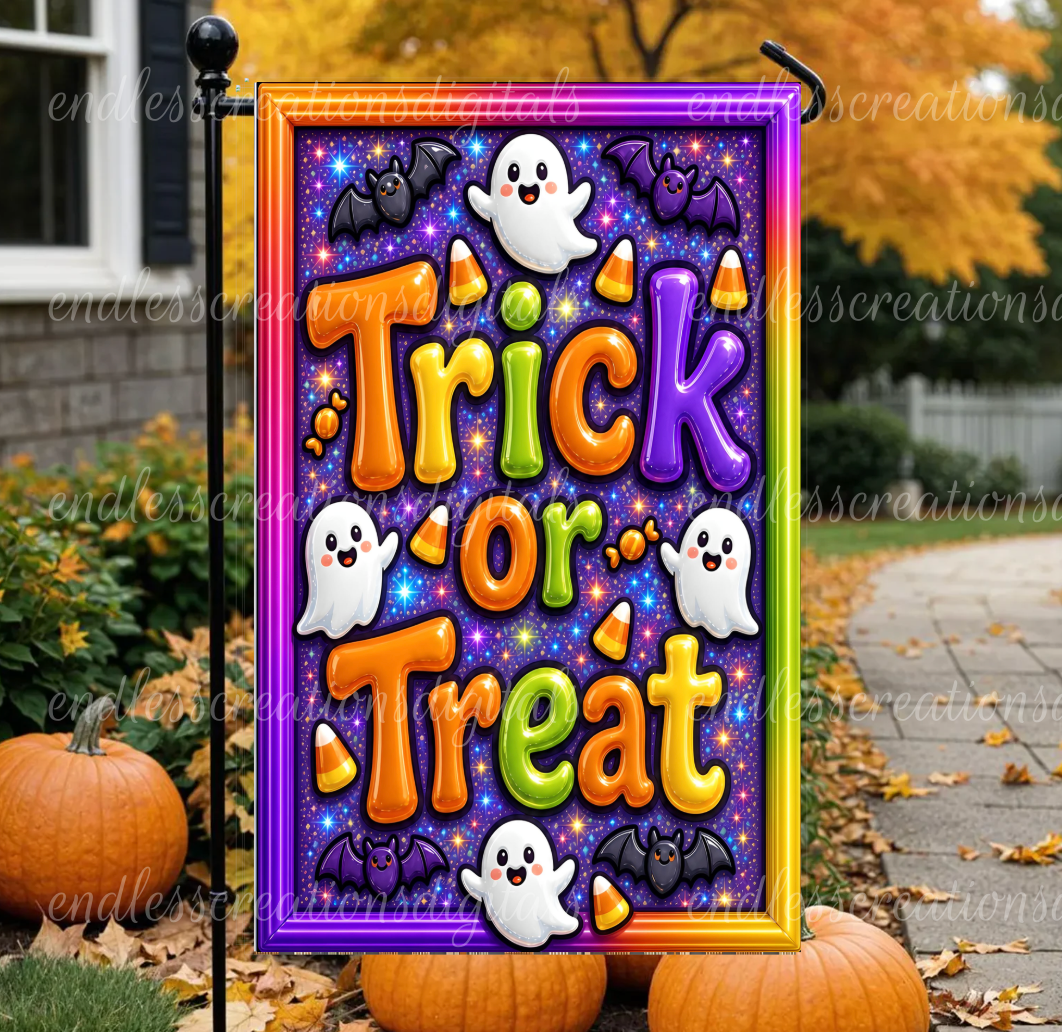 TRICK OR TREAT GARDEN FLAG
