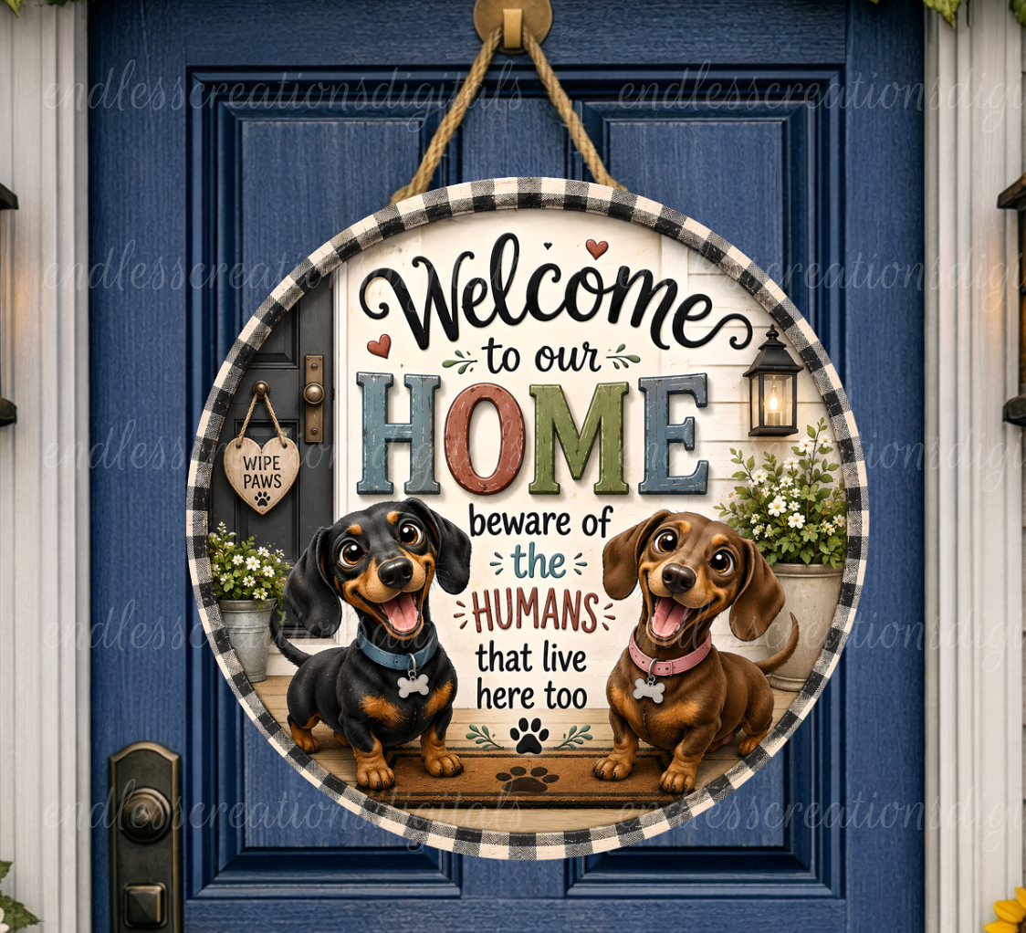 WELCOME DOGS ROUND/GARDEN FLAG BUNDLE OF 2