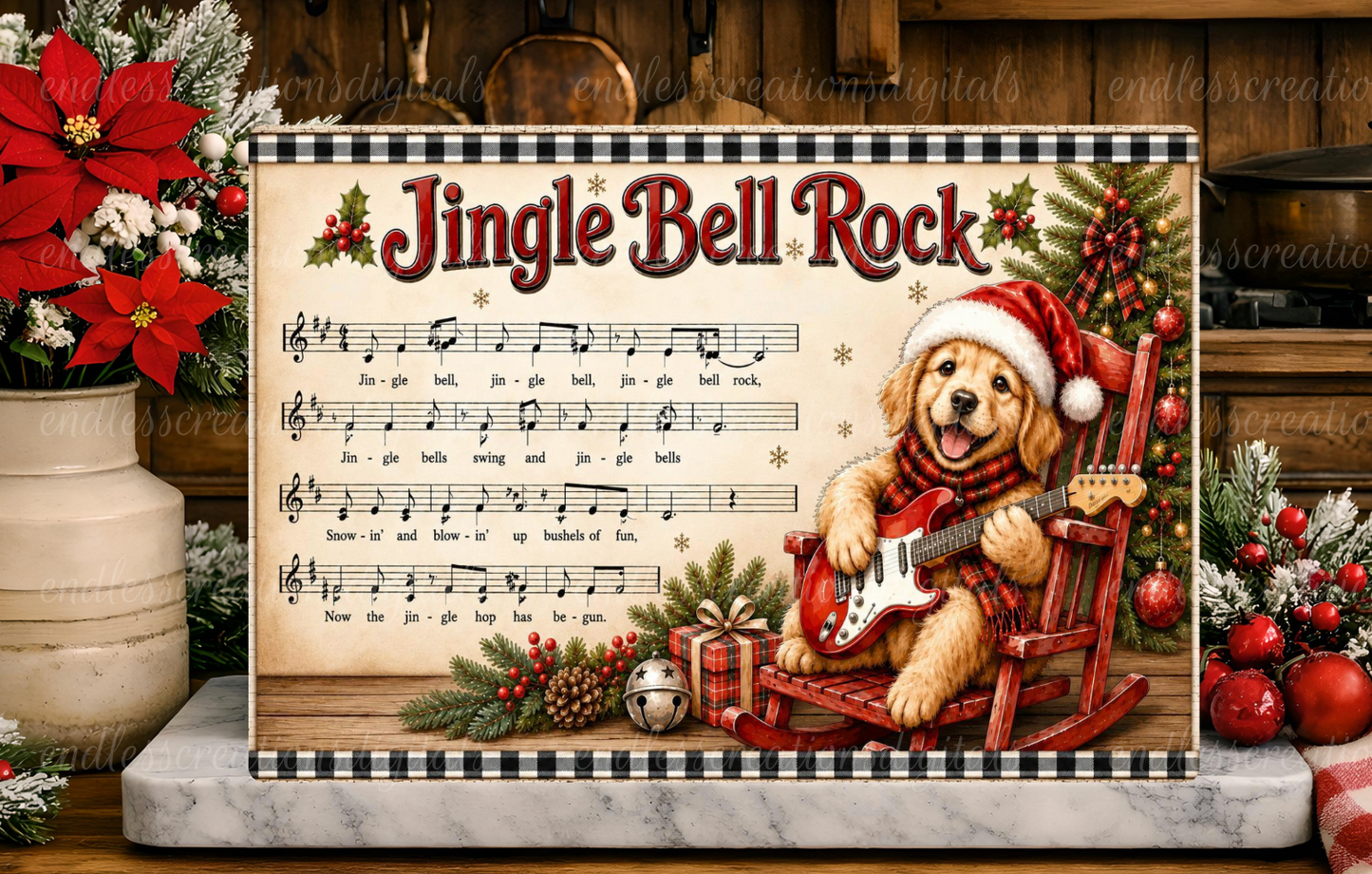 JINGLE BELL ROCK ROUND/CLOCK DESIGN BUNDLE OF 3