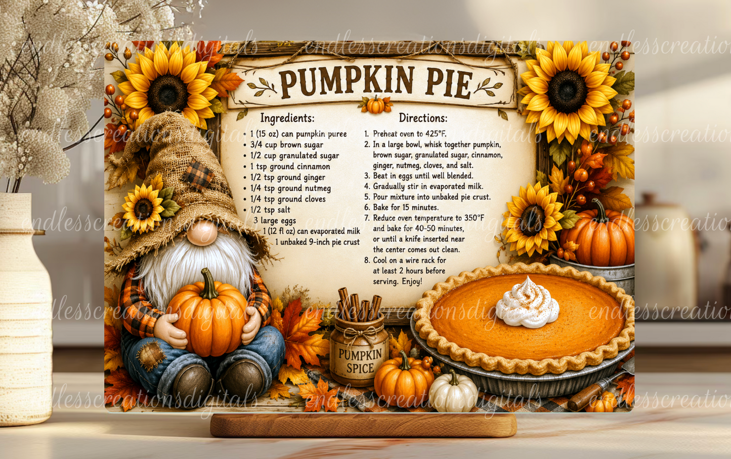 GNOME PUMPKIN PIE CUTTING BOARD DESIGN
