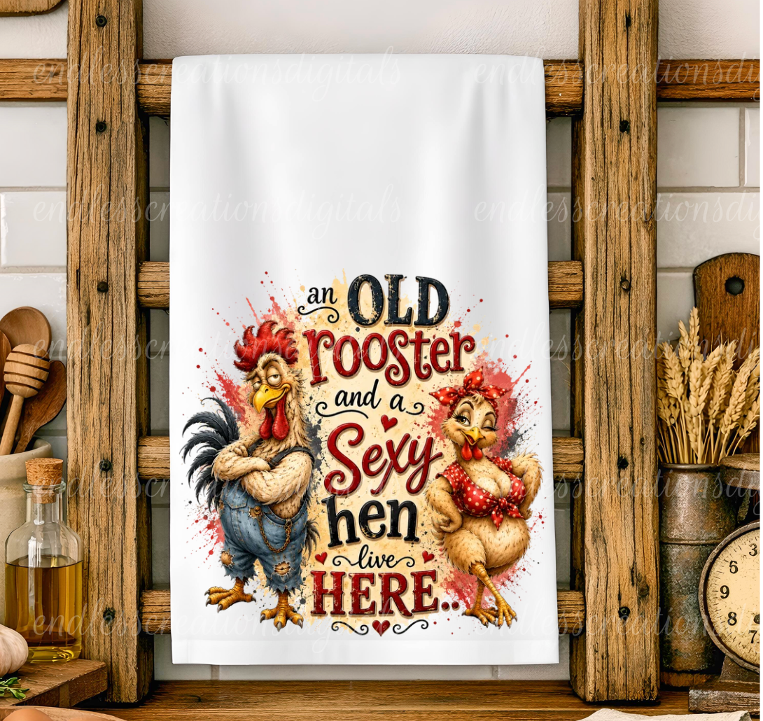 OLD ROOSTER AND SEXY HEN TRANSPARENCY