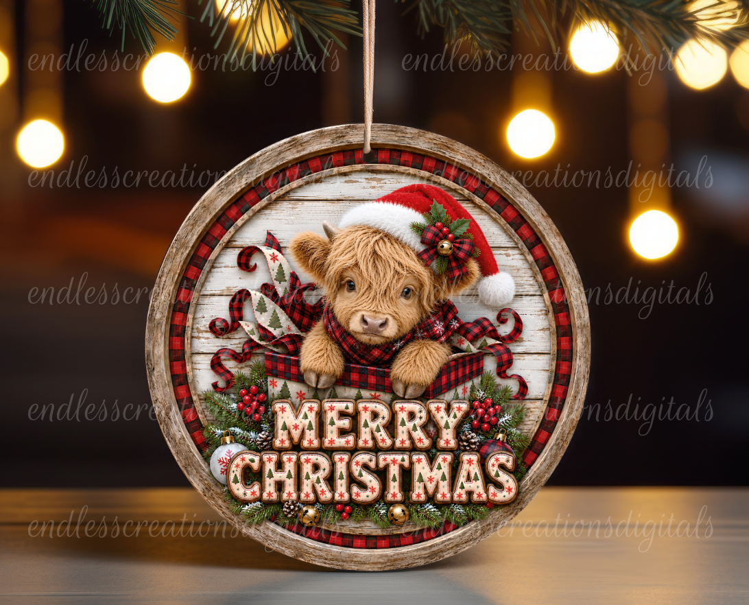 MERRY CHRISTMAS HIGHLAND ROUND ONLY
