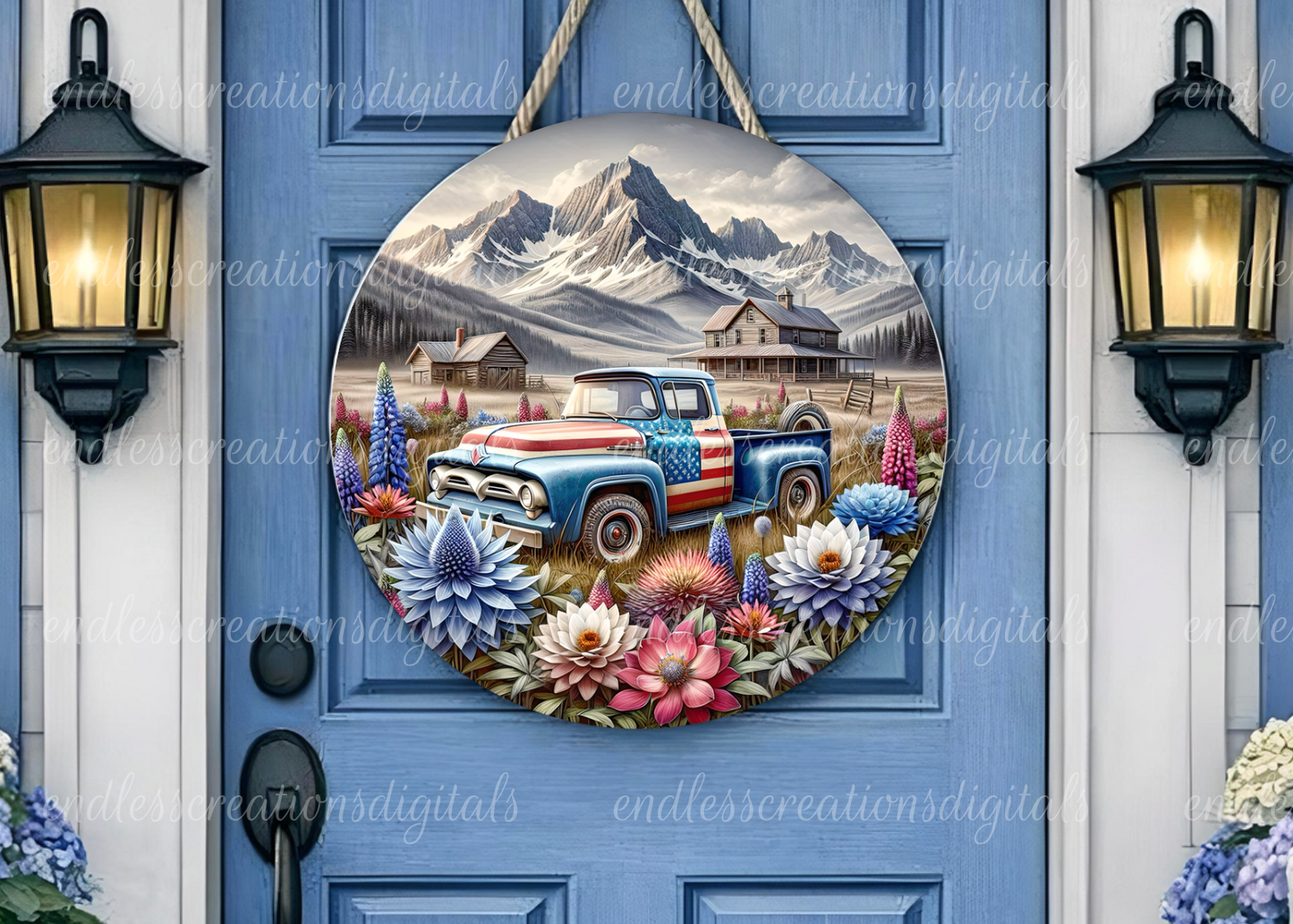 VINTAGE OLD TRUCK ROUND AND CLOCK DESIGN