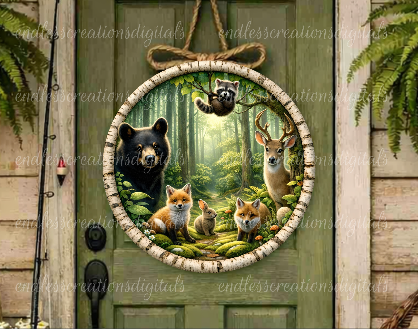 BUNDLE OF 3 WOODLAND ANIMALS ROUNDS AND CLOCK DESIGN