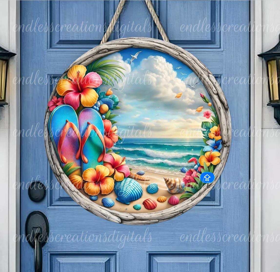 BEACH FLIP FLOPS ROUND/CLOCK DESIGN