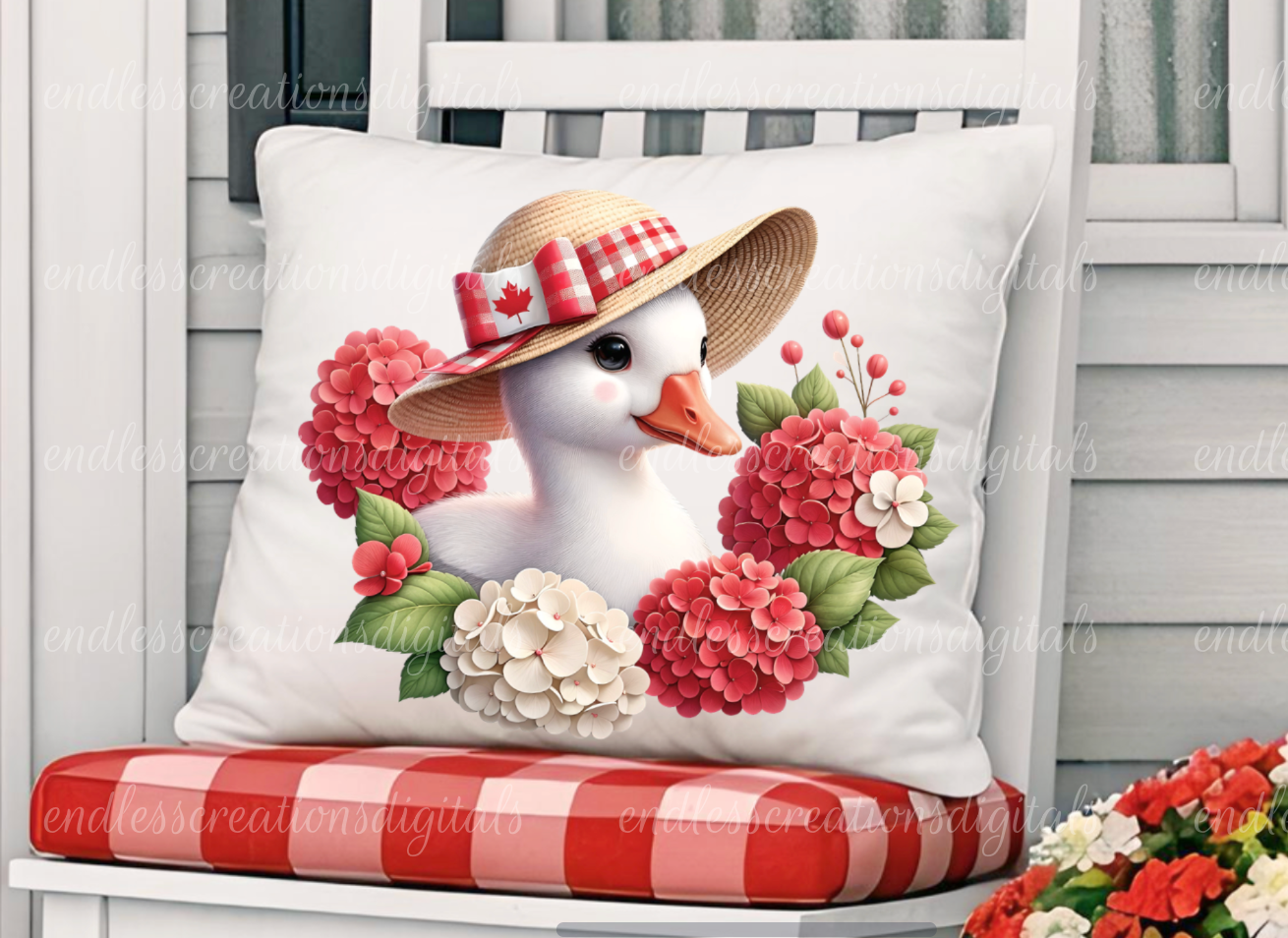 CANADA FLORAL GOOSE ROUND/CLOCK DESIGN BUNDLE OF 4