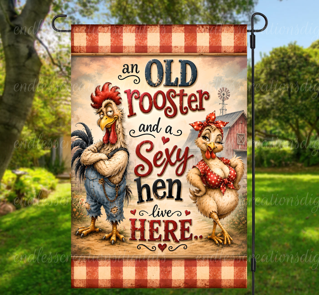 OLD ROOSTER SEXY HEN ROUND/ CLOCK DESIGN BUNDLE OF 5