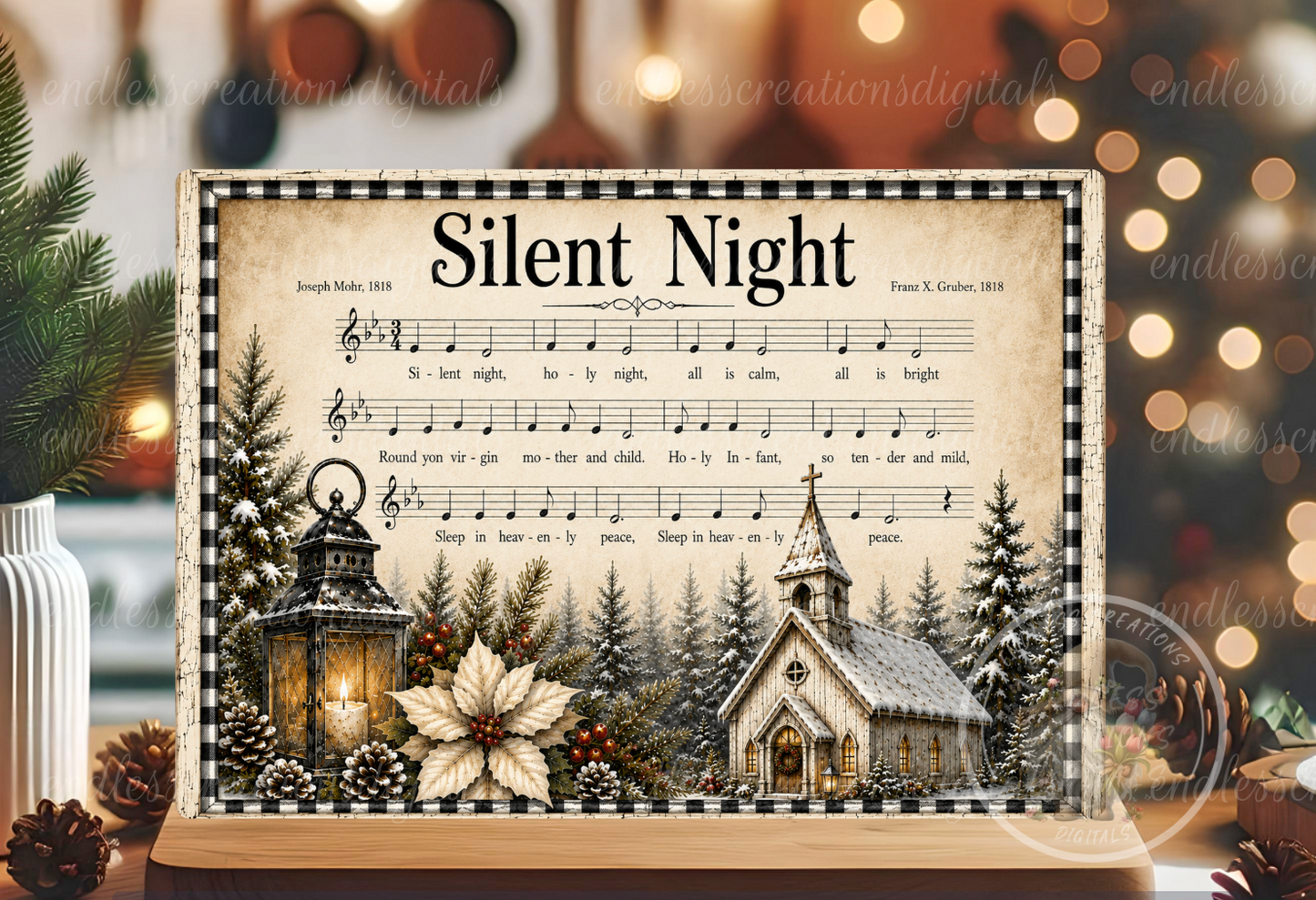 SILENT NIGHT ROUND/CLOCK DESIGN BUNDLE OF 3
