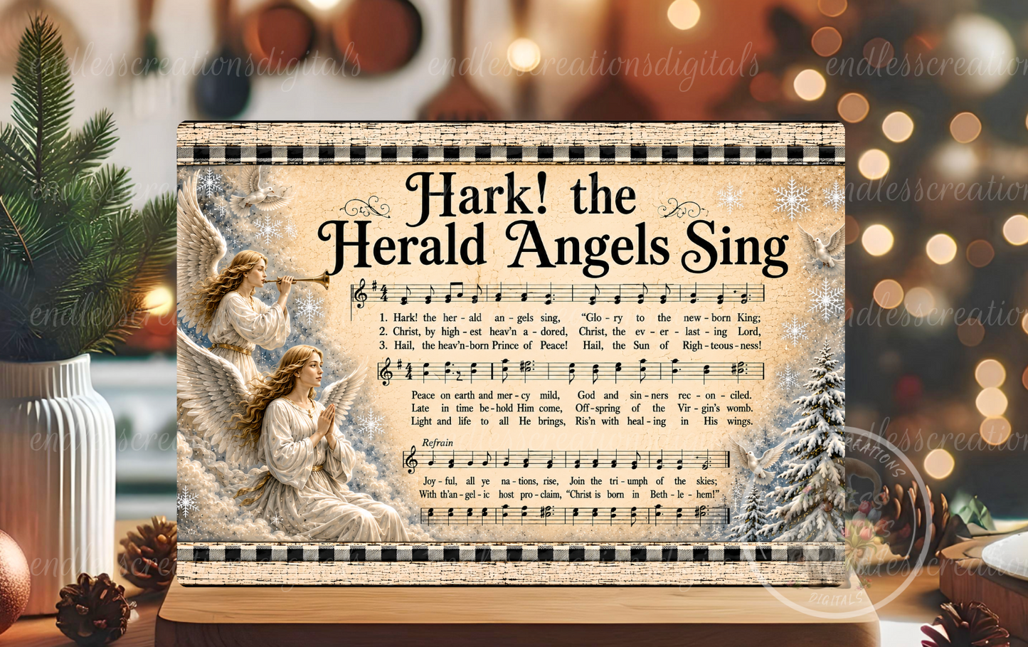 HARK THE HERALD ANGELS ROUND/CLOCK DESIGN BUNDLE OF 3