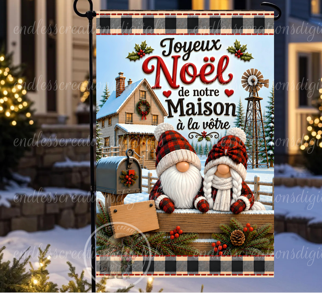 FRENCH VERSION MERRY CHRISTMAS GNOMES BUNDLE OF 3