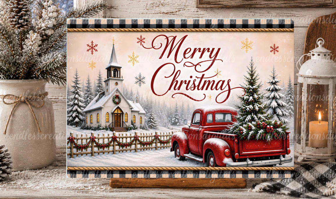 MERRY CHRISTMAS TRUCK BUNDLE OF 3