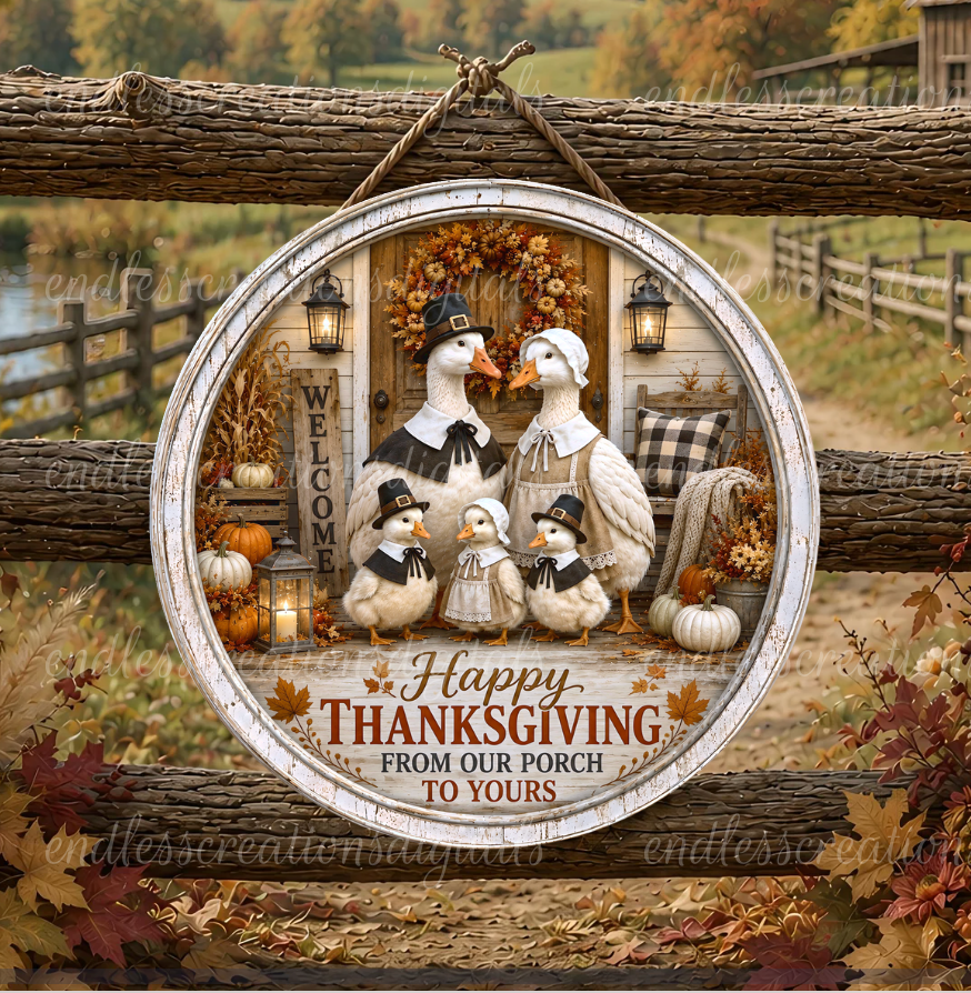 FALL PILGRIM GOOSE FAMILY ROUND ONLY
