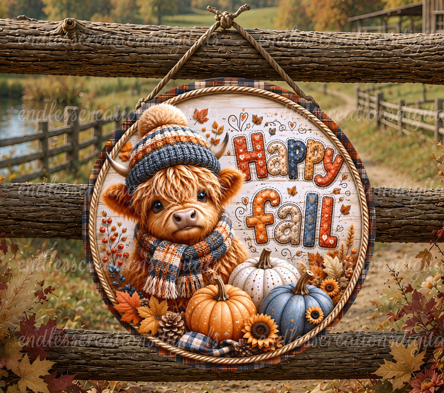 HAPPY FALL BABY HIGHLAND ROUND