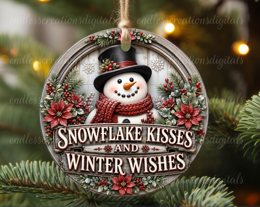 SNOWFLAKE KISSES ROUND ONLY RED/GREEN