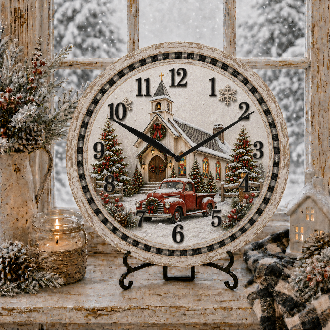 WINTER CHURCH ROUND CLOCK DESIGN