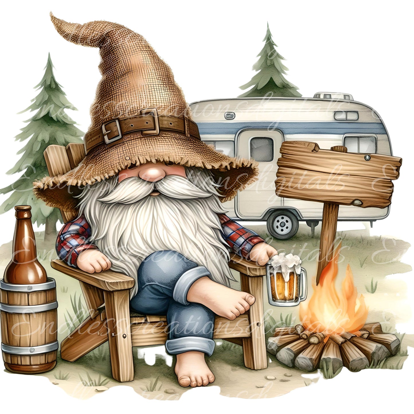 CAMPING GNOME TRANSPARENCIES BUNDLE OF 5