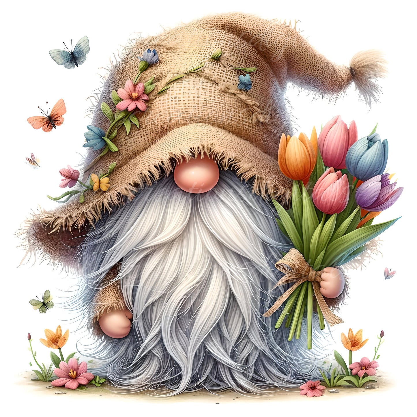 TULIP GNOMES SUBLIMATION png, transparent for sublimation high resolution, 5 files, 3 files add your own text