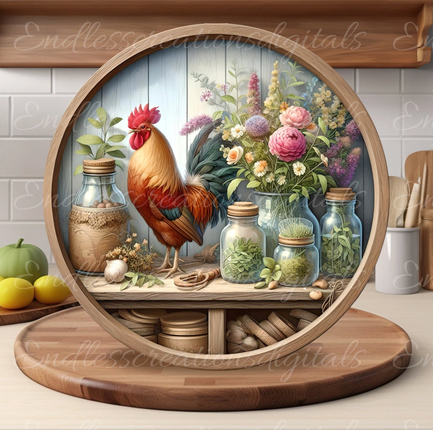 ROOSTER ROUND CUTTING board sublimation sublimation high resolution 1 file